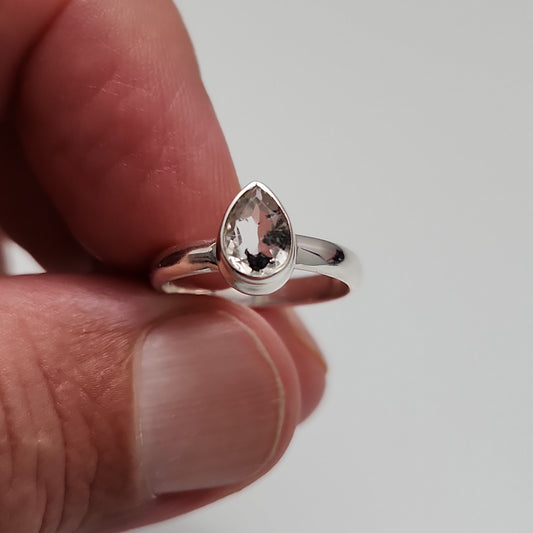 Hydrocarbon Herkimer Diamond Ring sz 5