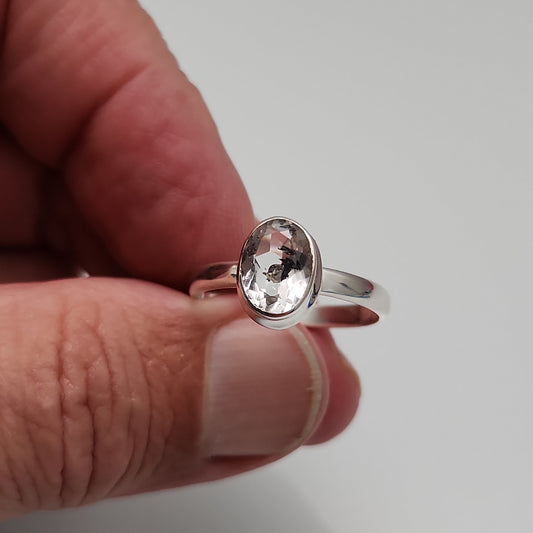 Hydrocarbon Herkimer Diamond Ring sz 11