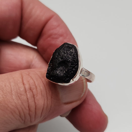 Tibetan Tektite Ring sz 10