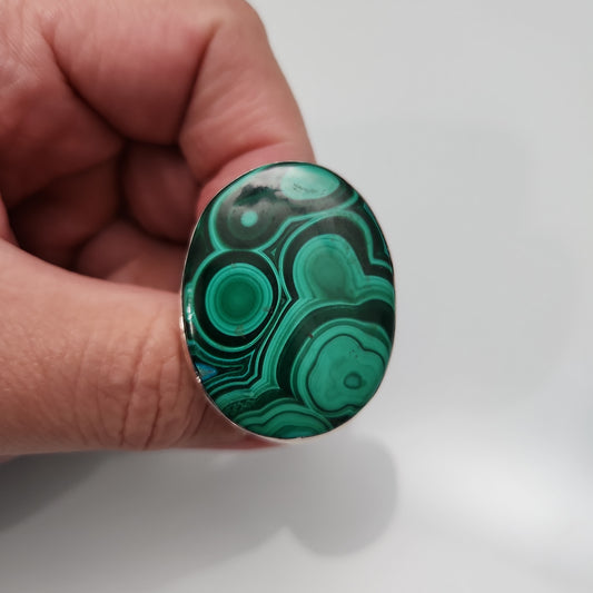 Malachite Statement Ring sz 8