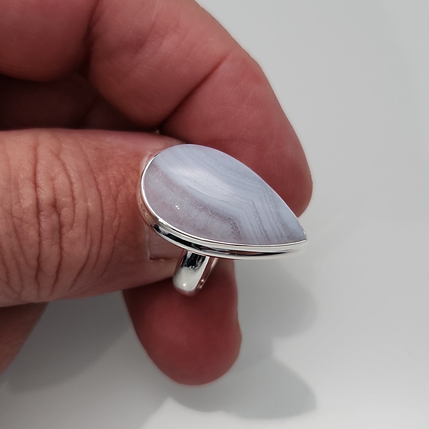 Blue Lace Agate Ring sz 7