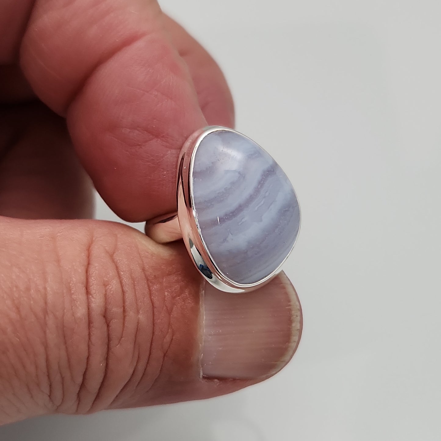 Blue Lace Agate Ring sz 7