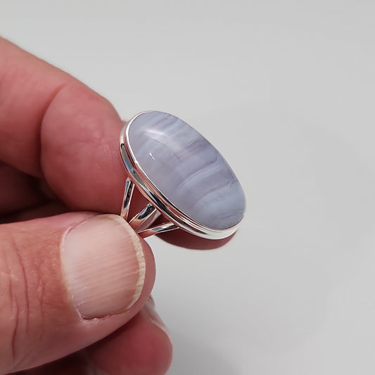 Blue Lace Agate Ring sz 8.5