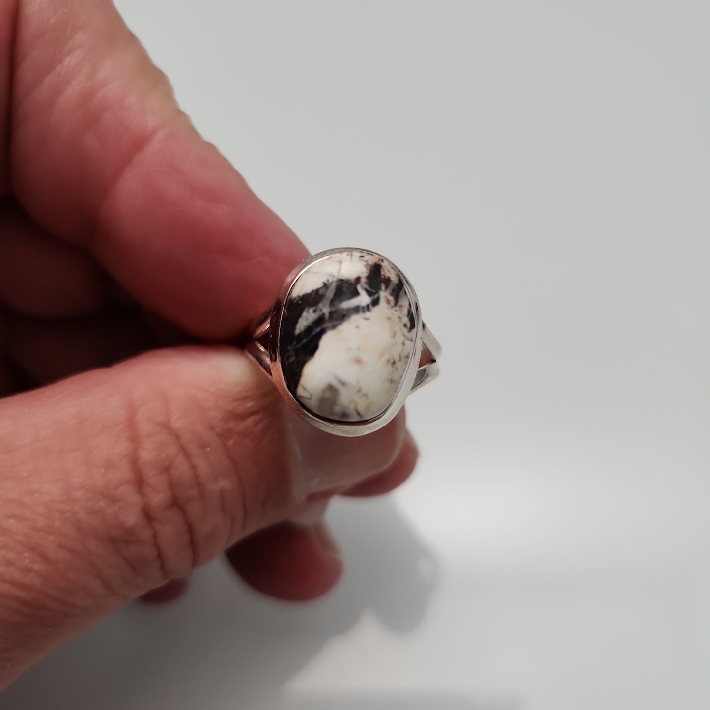 White Buffalo Turquoise Ring sz 9