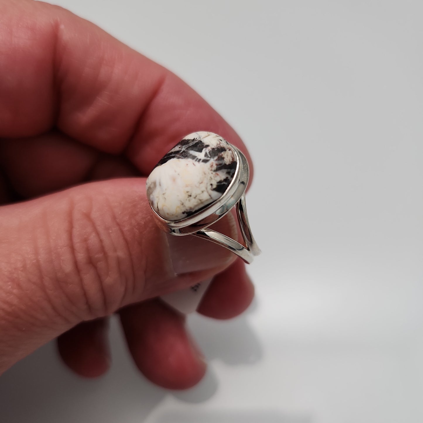 White Buffalo Turquoise Ring sz 9