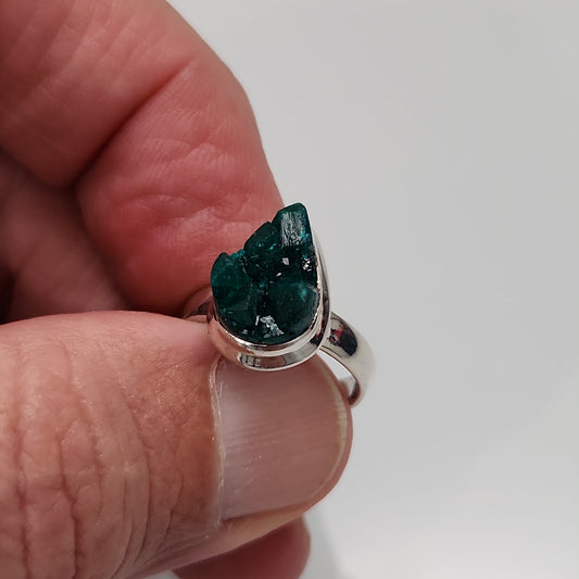 Dioptase Druzy Ring sz 6