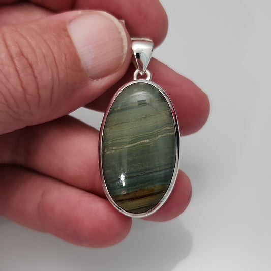 Larsonite Petrified Bog Wood Pendant