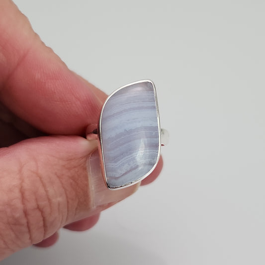 Blue Lace Agate Ring sz 8