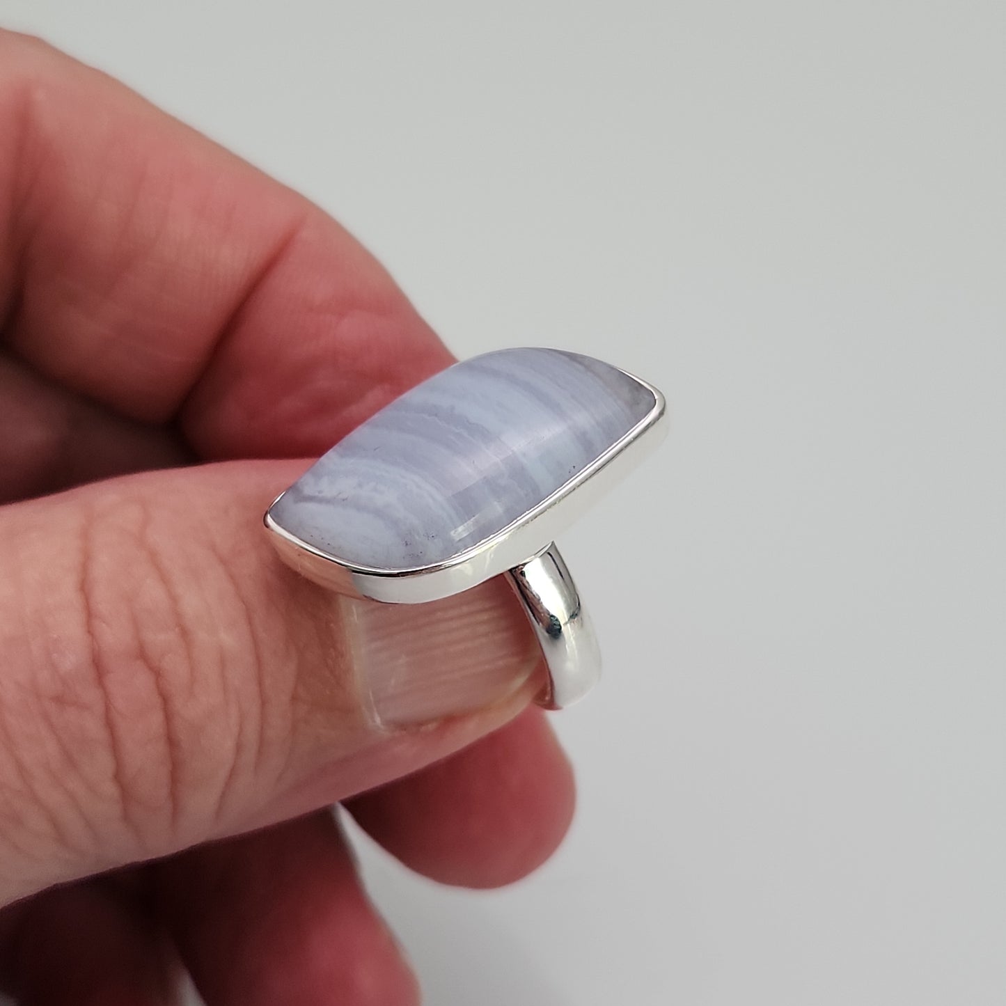Blue Lace Agate Ring sz 8