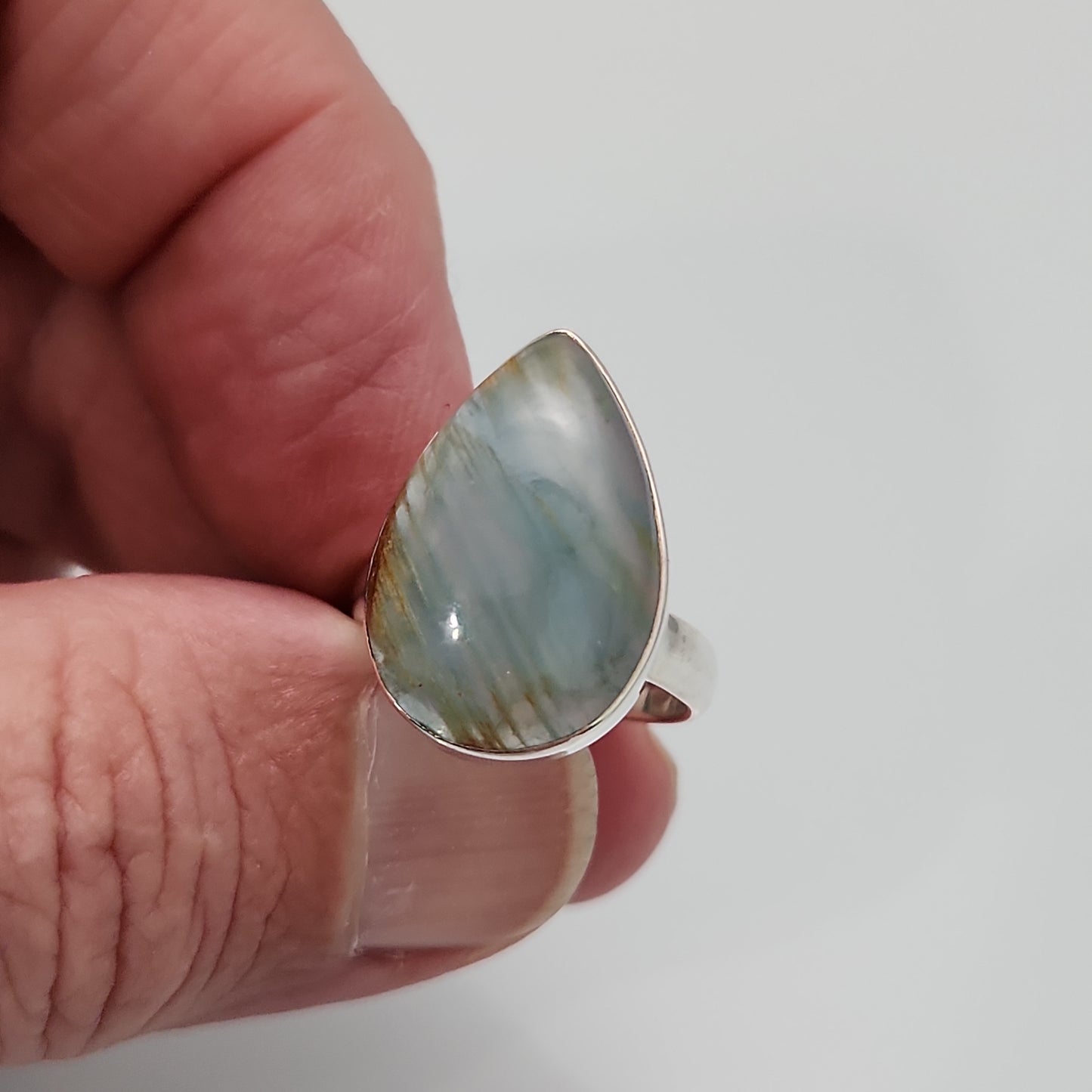 Blue Calcite Ring sz 7.5