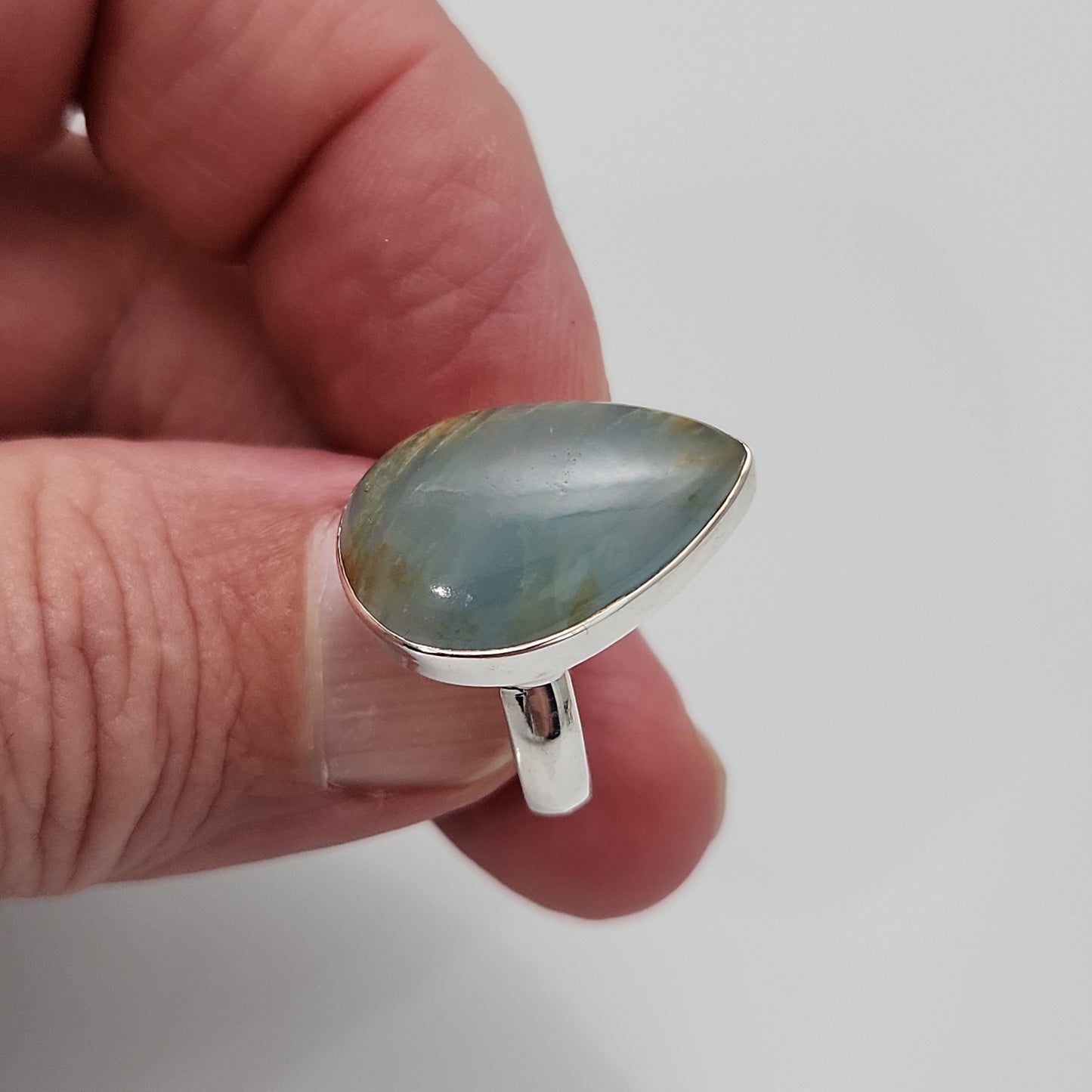 Blue Calcite Ring sz 7.5