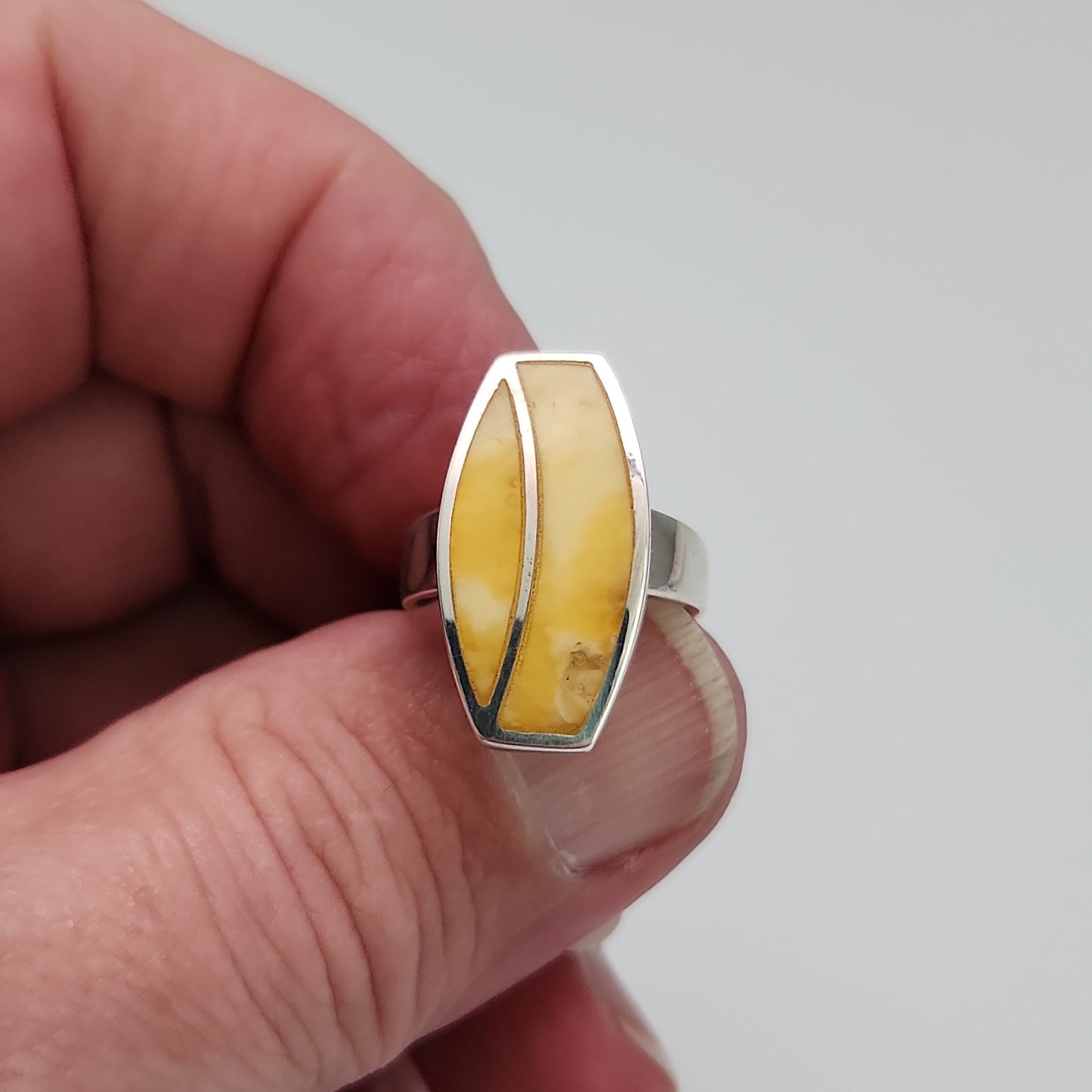 Butterscotch Amber Ring sz 6