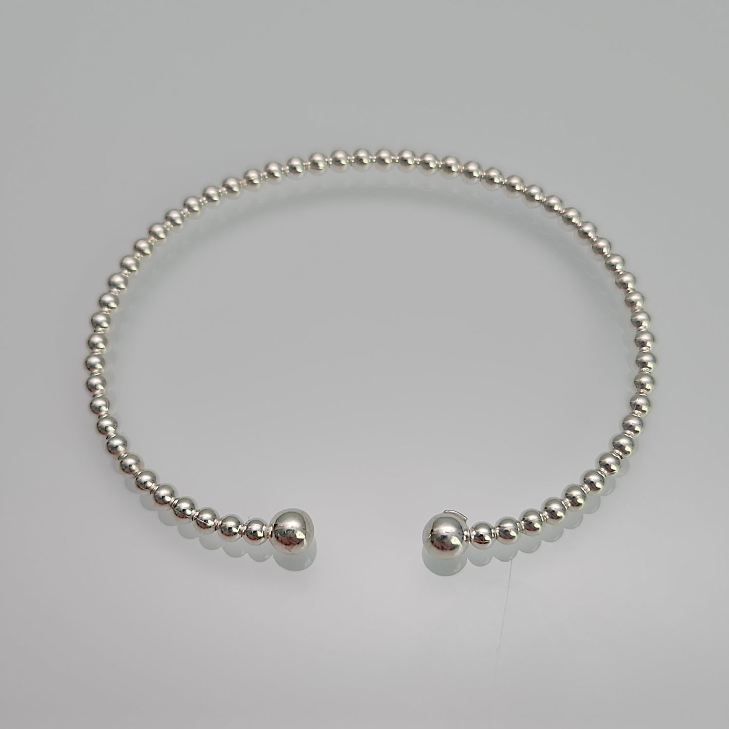 Silver Bead Cuff Bracelet
