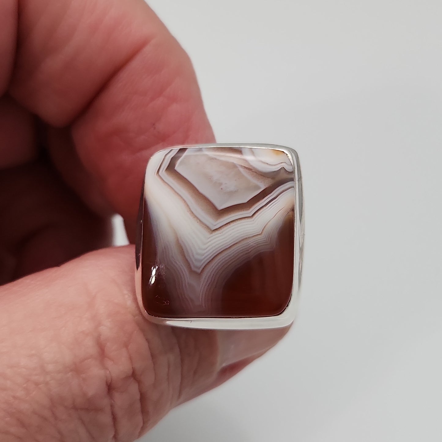 Lake Superior Agate Ring sz  7