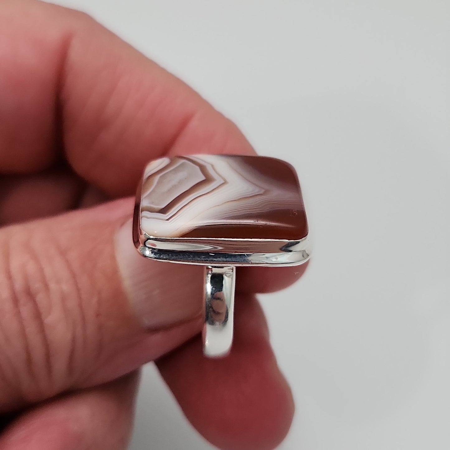 Lake Superior Agate Ring sz  7