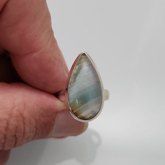 Blue Calcite Ring sz 6.5