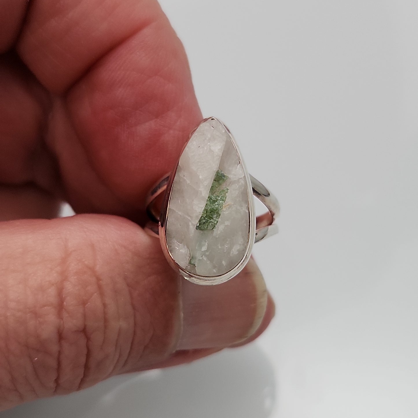 Tourmaline in Quartz Ring sz 6.5