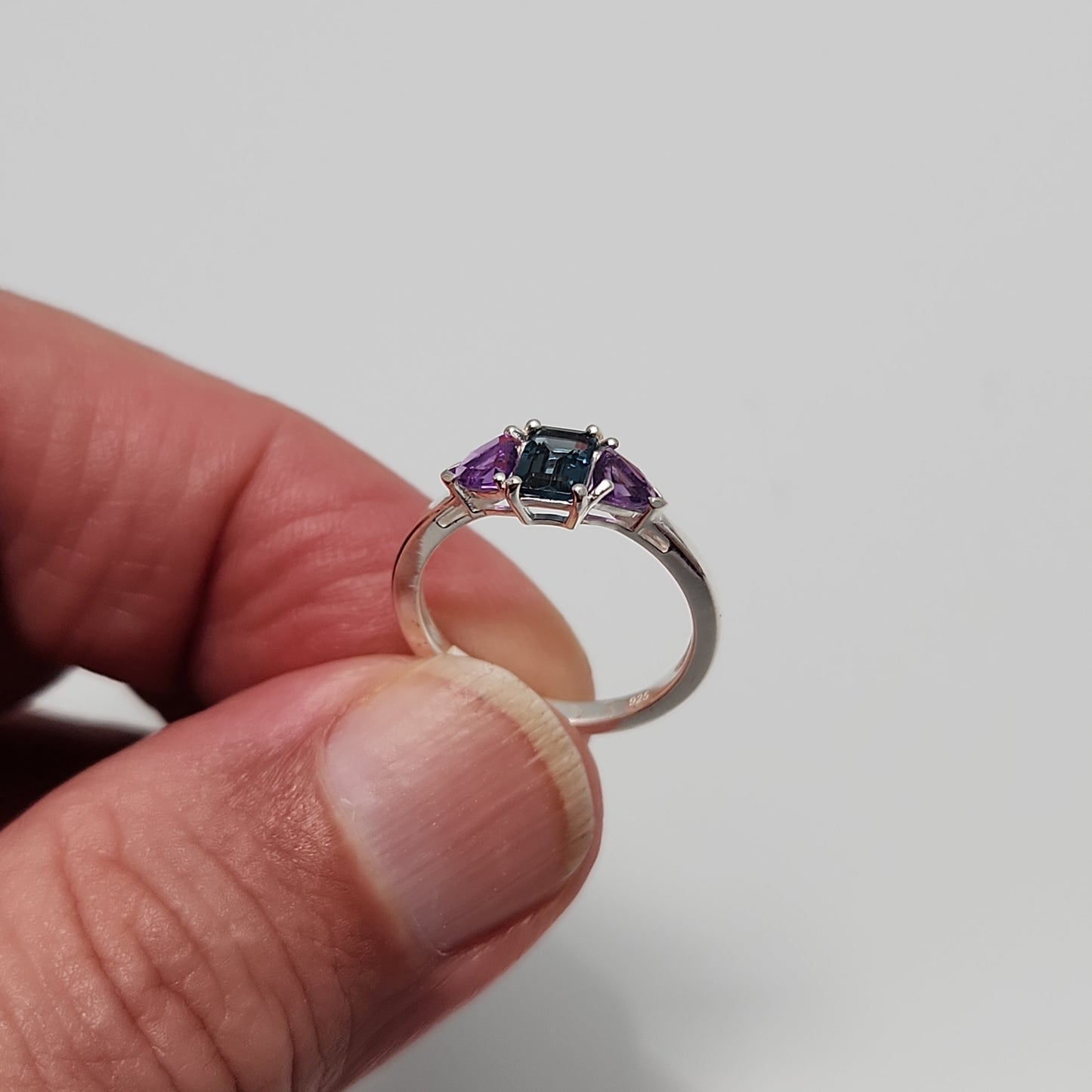 London Blue Topaz & Amethyst Ring sz 5-10