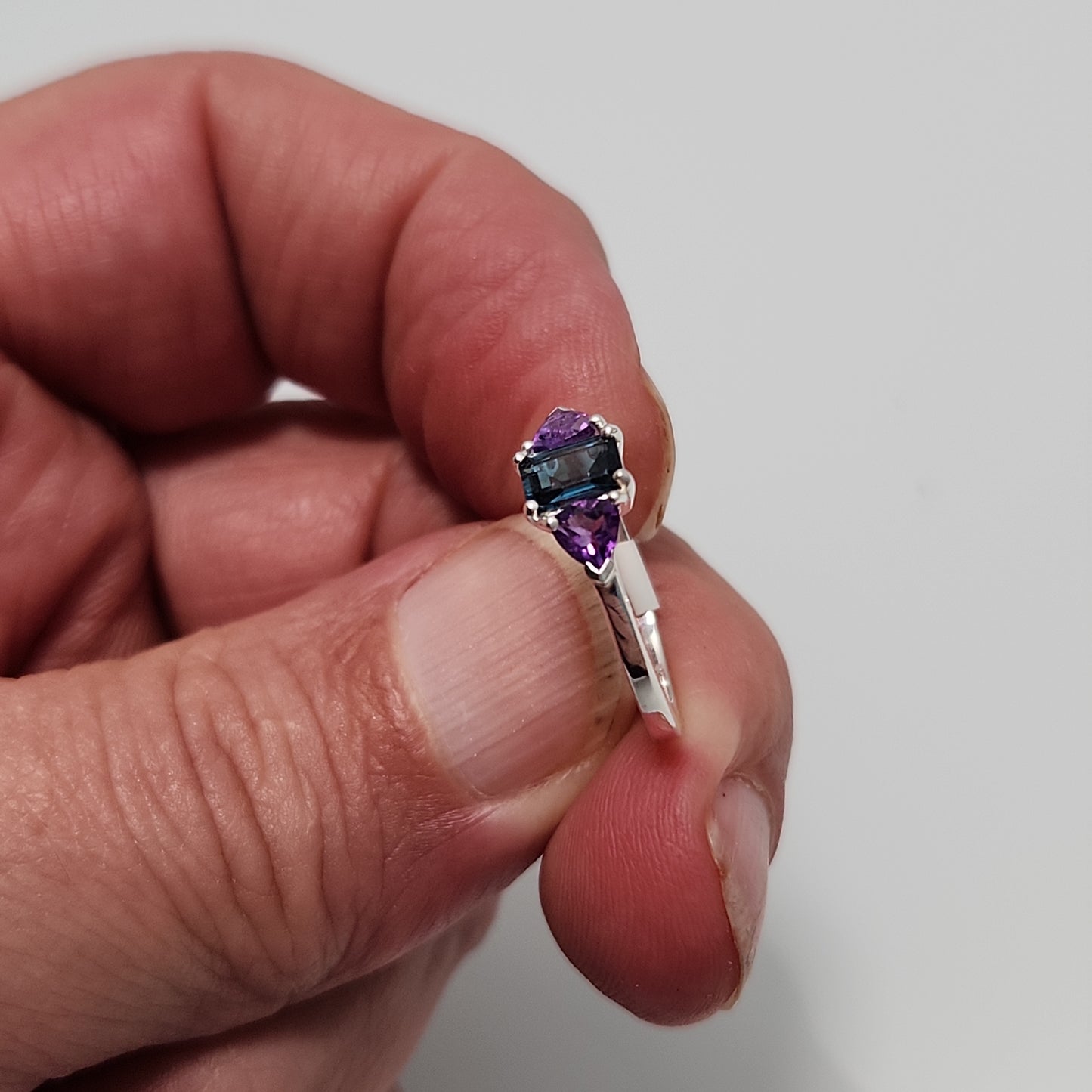 London Blue Topaz & Amethyst Ring sz 5-10