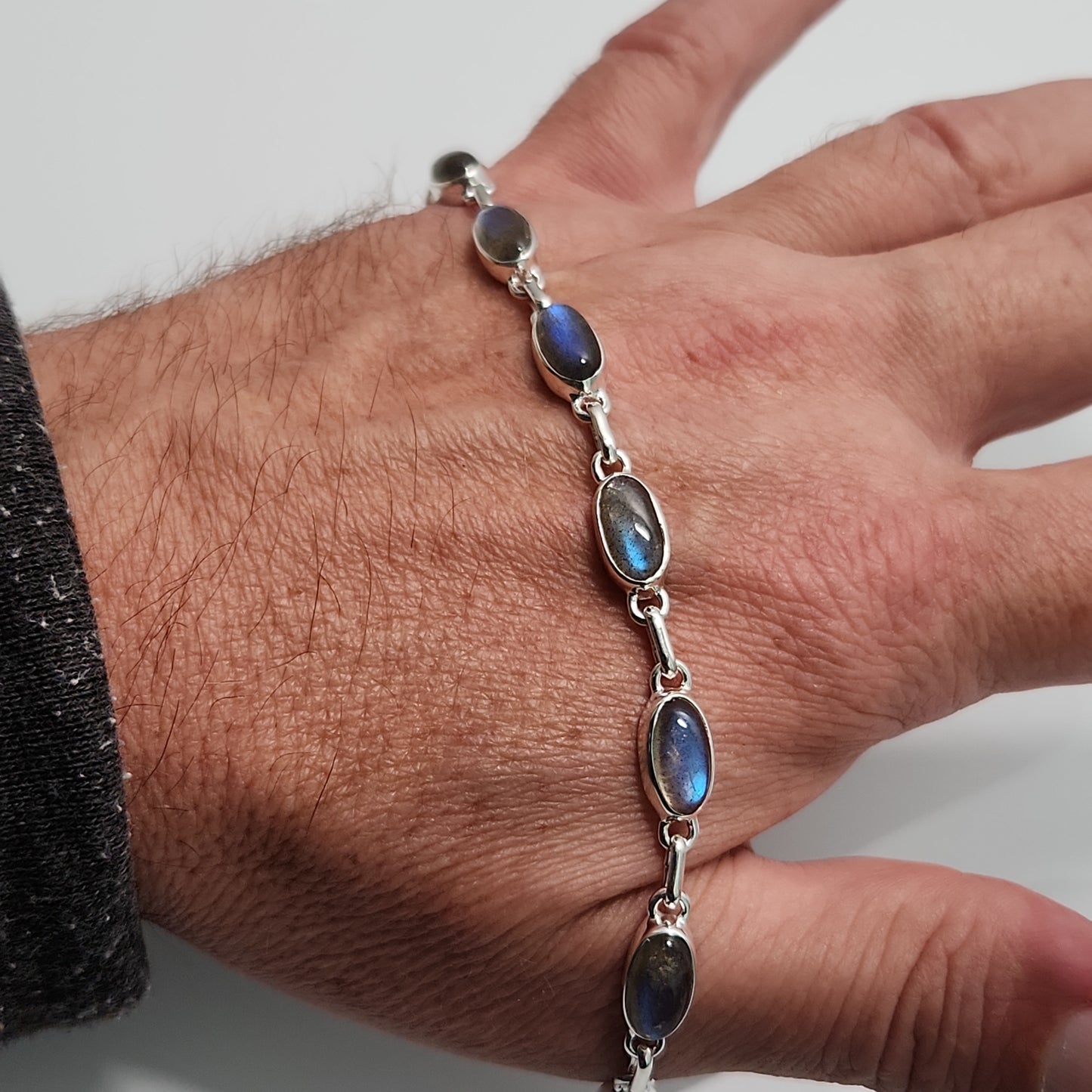 Labradorite Bracelet Adjustable 7.5-8.5"