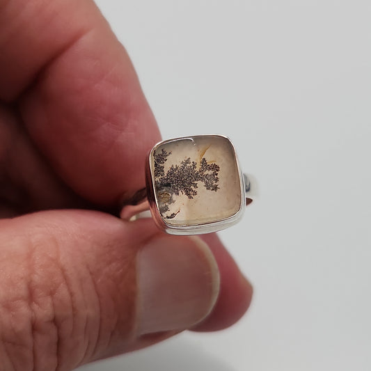 Dendritic Agate Ring sz 9