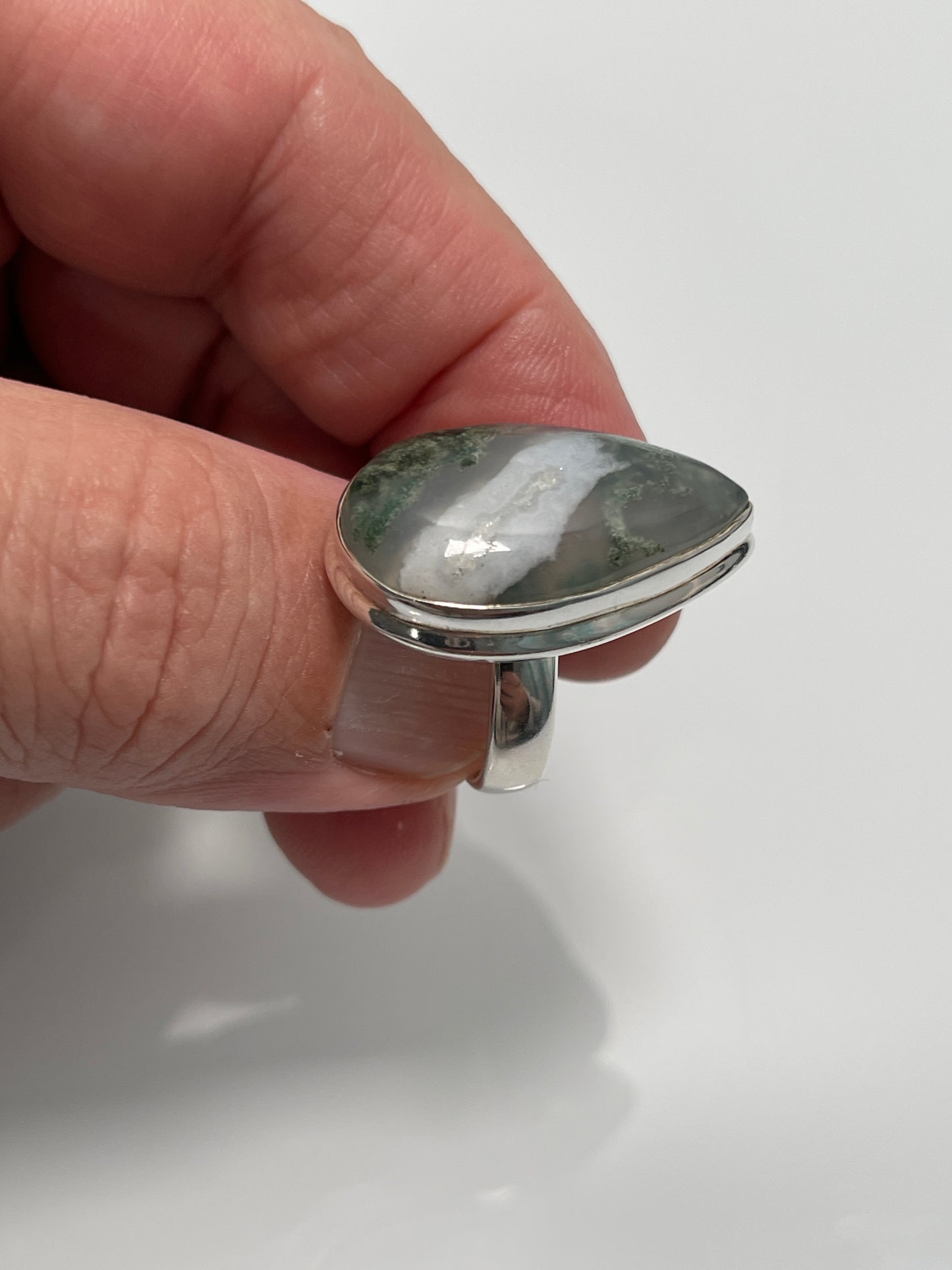 Moss Agate Ring sz 6.5