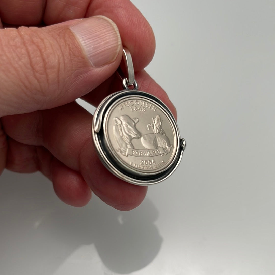 Wisconsin Quarter Custom Pendant