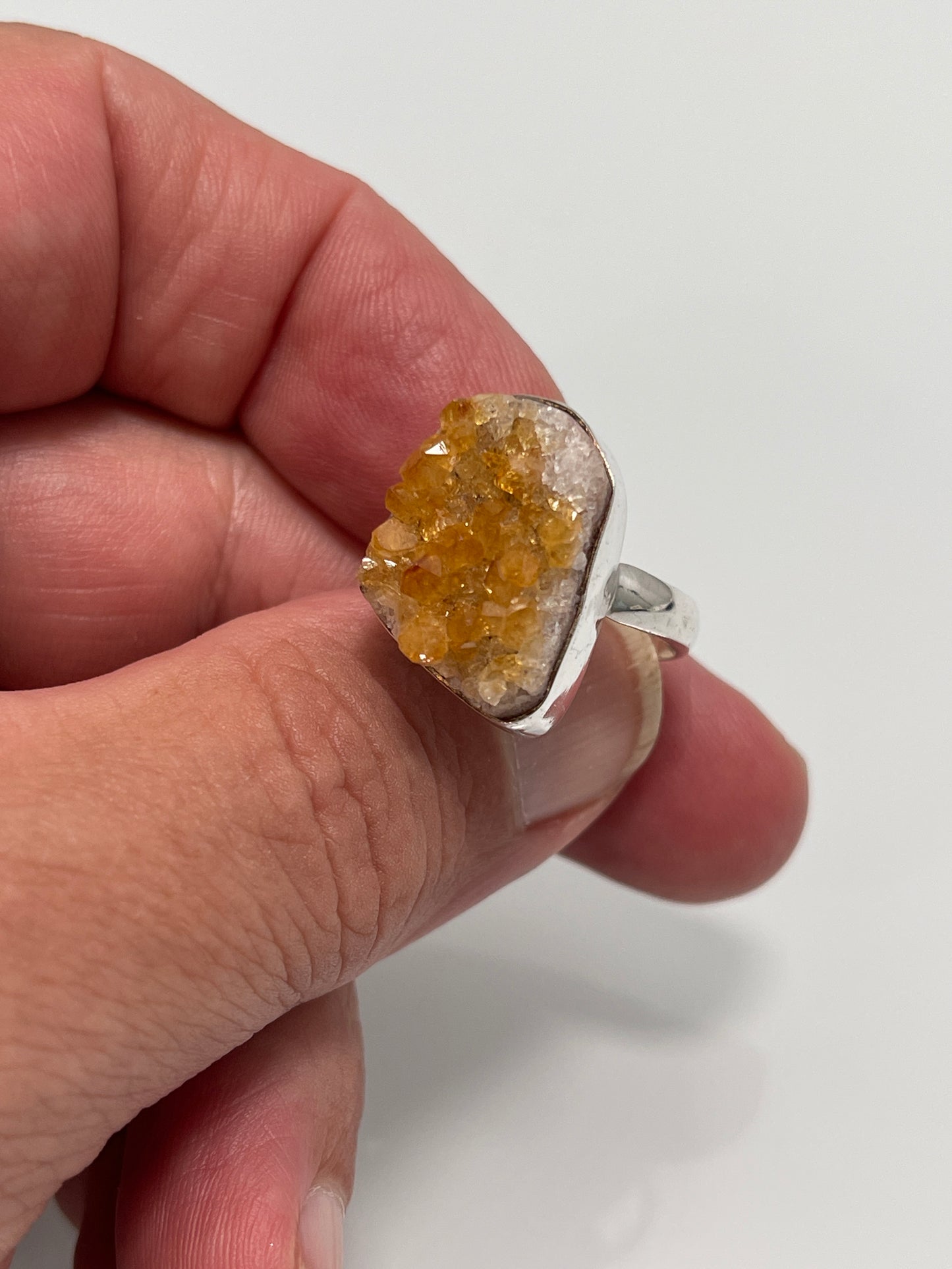 Rough Citrine Ring sz 8.5