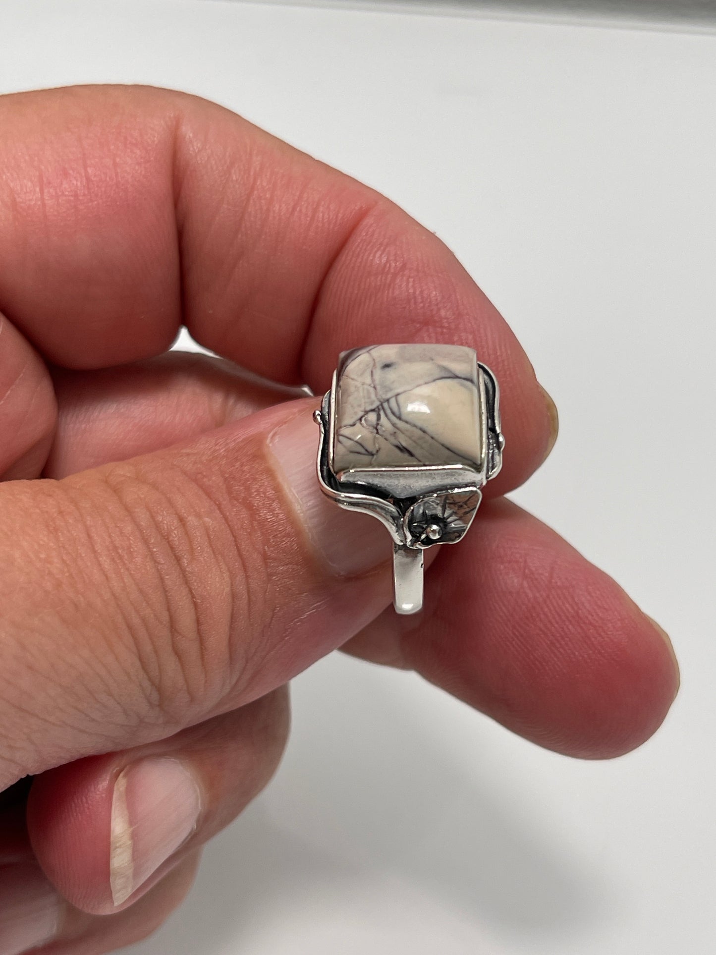 Porcelain Jasper Ring sz 7