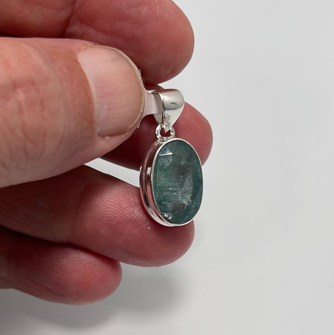 Aqua Kyanite Gem Pendant