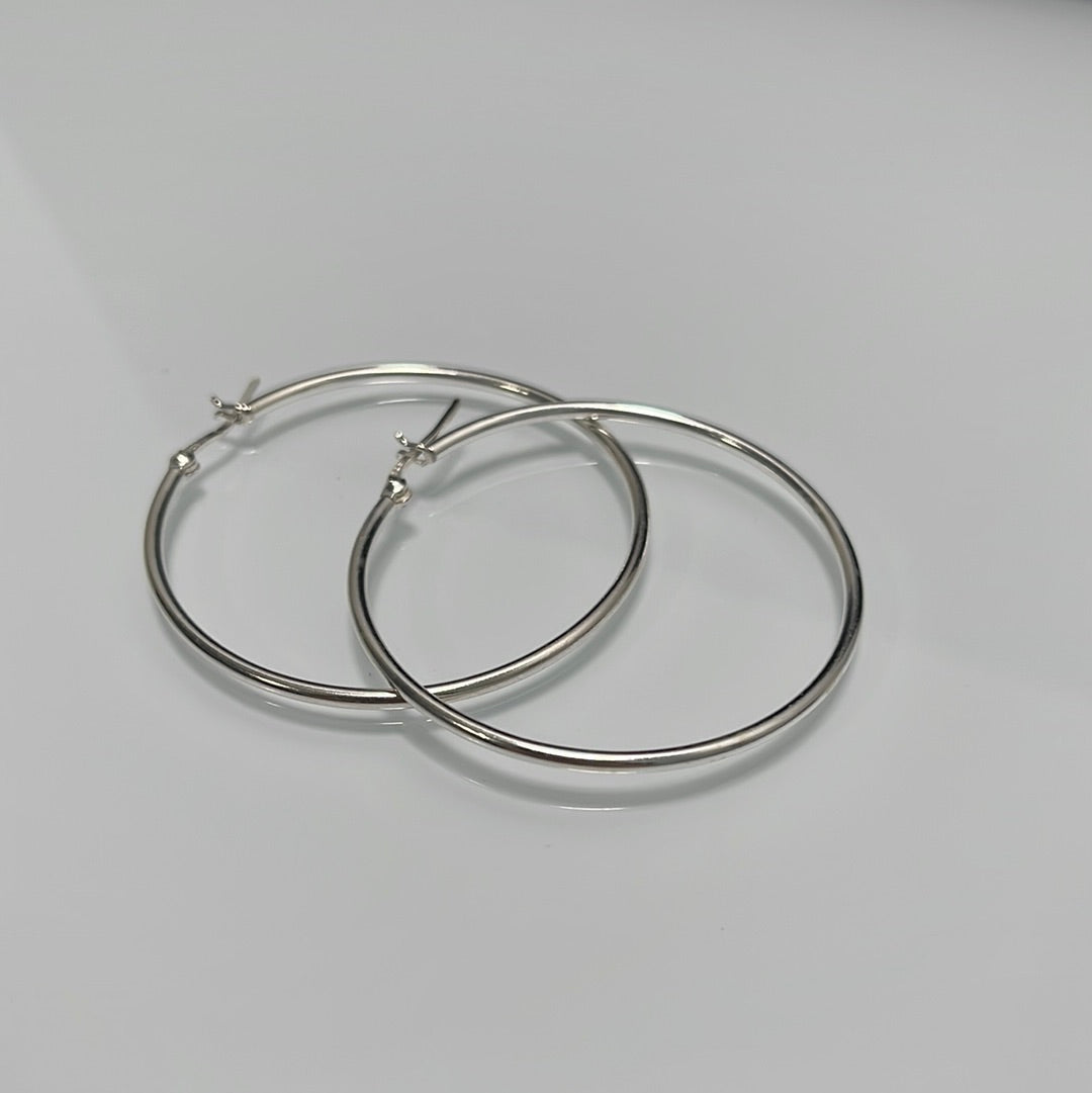 Large Plain Hoop Earrings