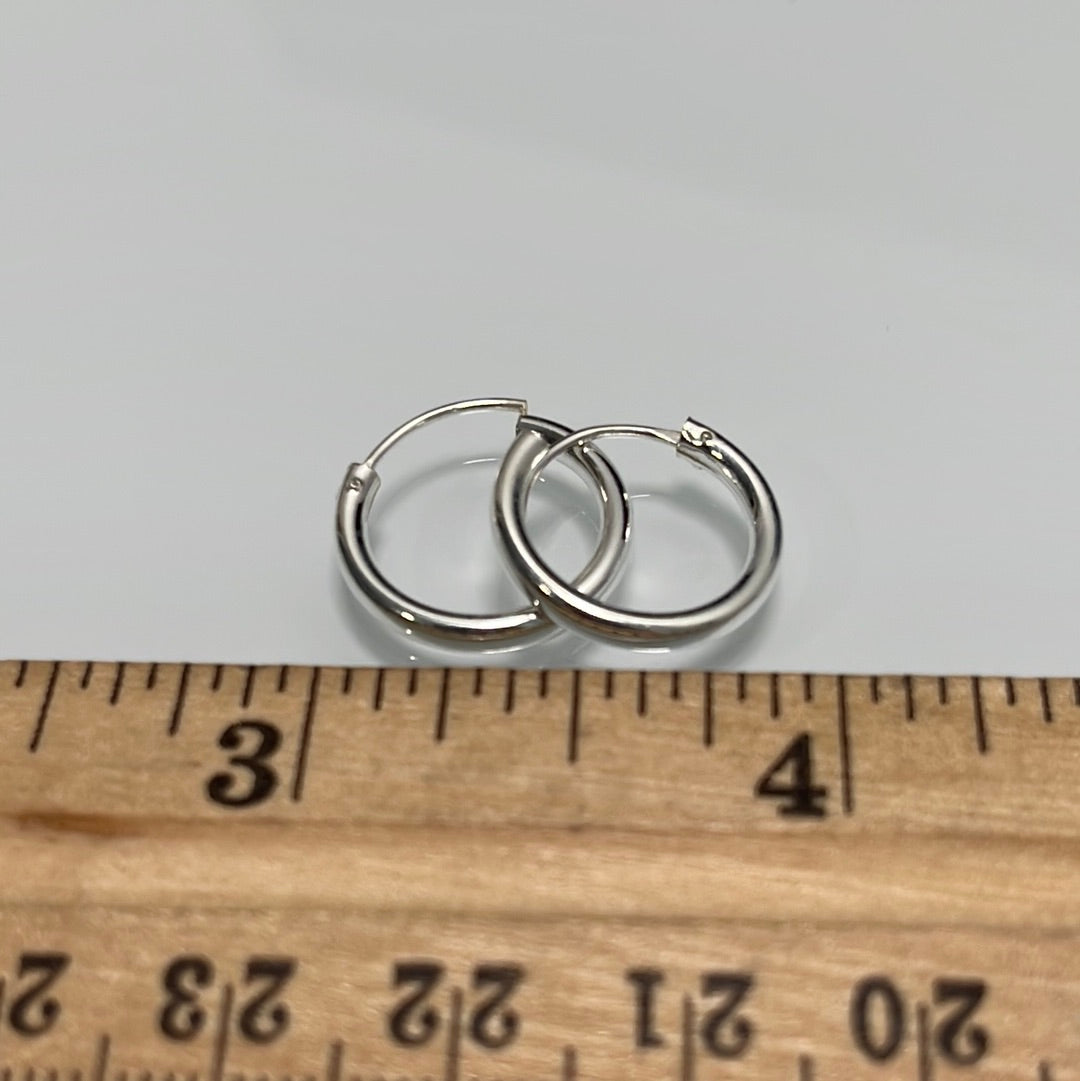 Small Plain Endless Hoop Earrings