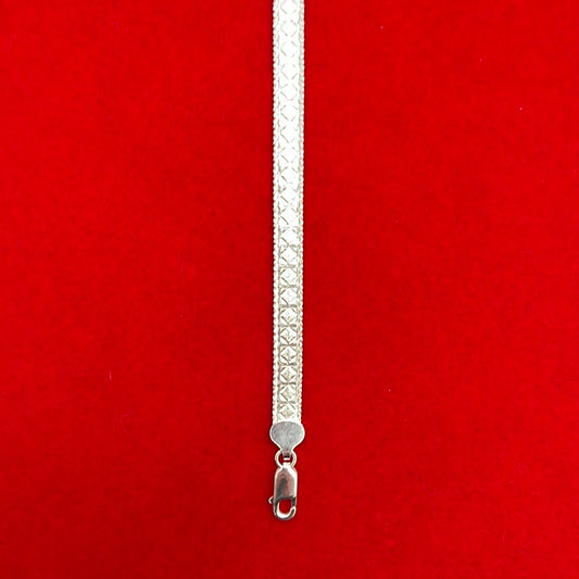 Diamond Cut Herringbone Bracelet 6.8mm