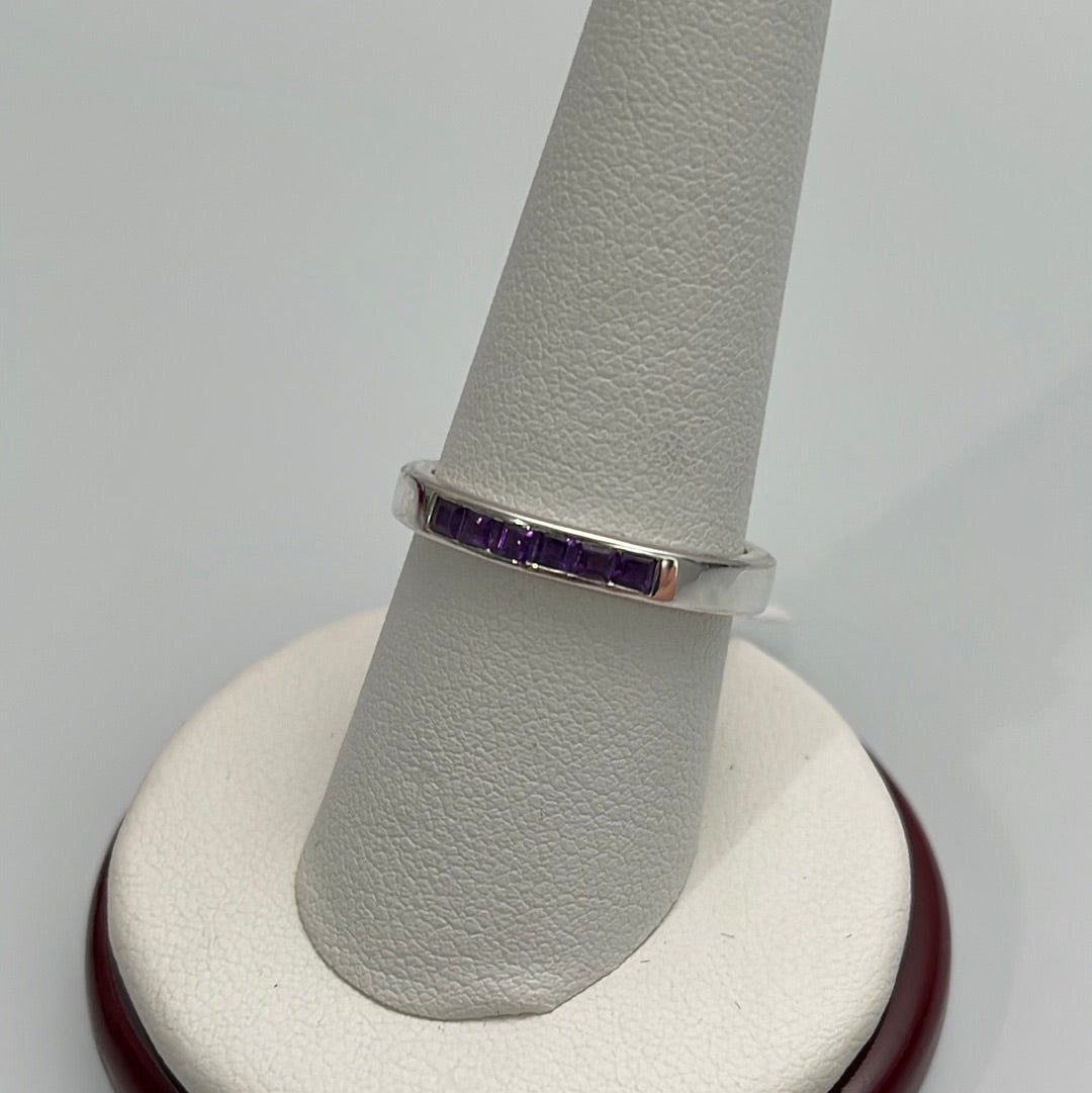 Amethyst Channel Set Ring Sizes 5-10