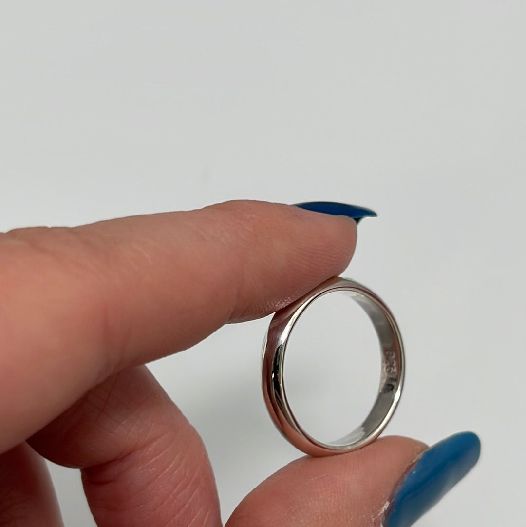 Plain Sterling Silver Band Ring 4mm Sizes 3-13