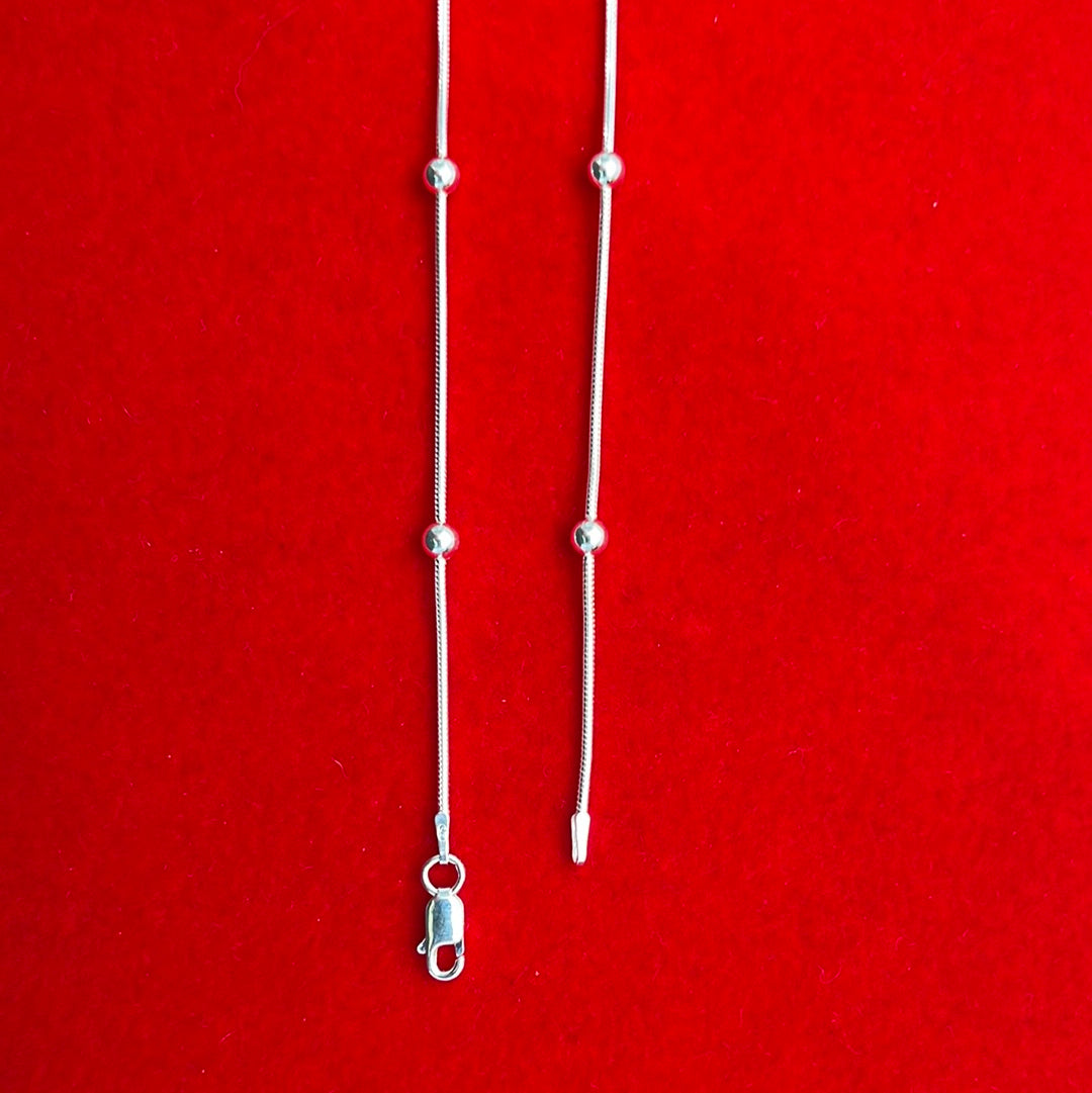 Snake Chain w/ Beads 1.2mm (030) 18” or 20”