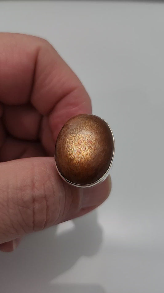 Golden Sunstone Ring sz 6