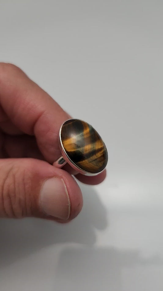 Tiger Eye Ring sz 9.5