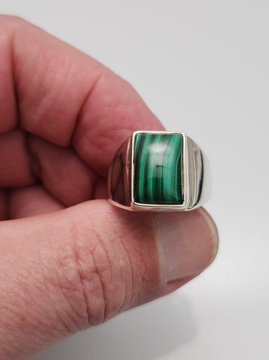 Malachite Ring sz 10