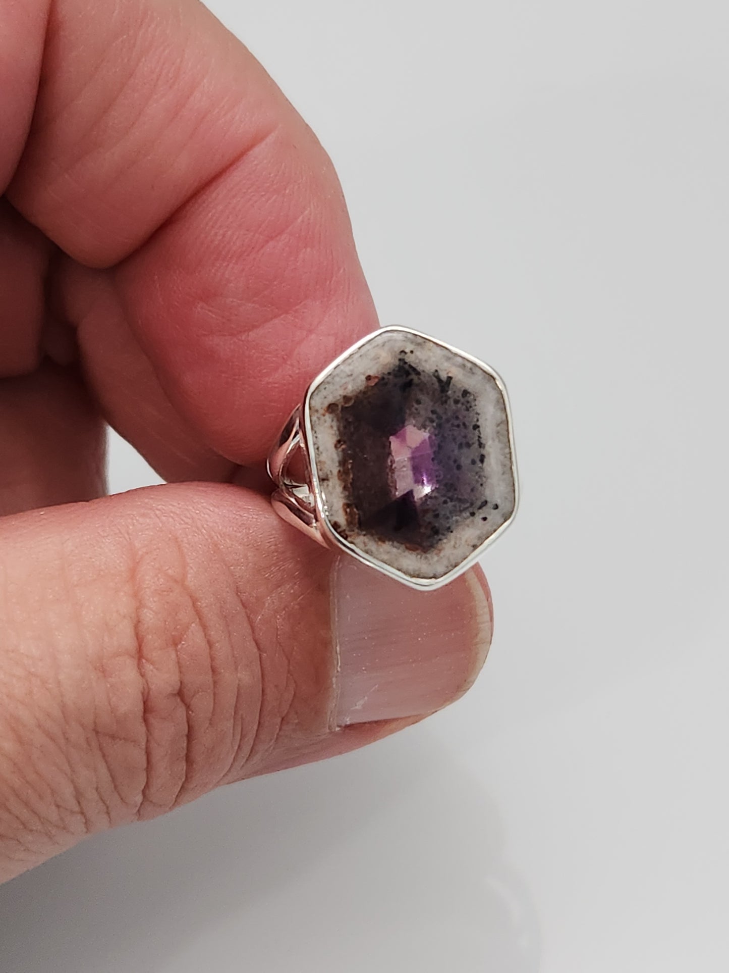 Trapiche Amethyst Ring sz 6