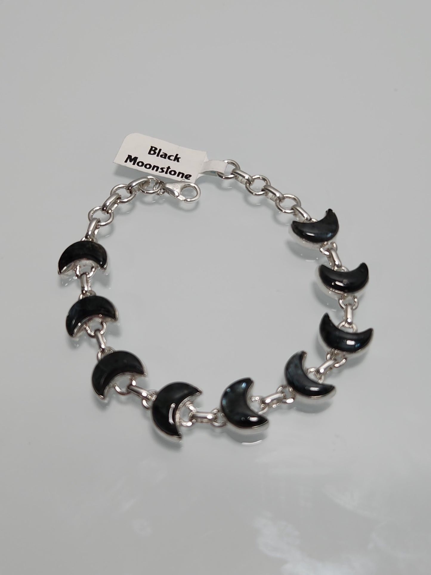 Black Moonstone Moon Bracelet 7"-8" adjustable