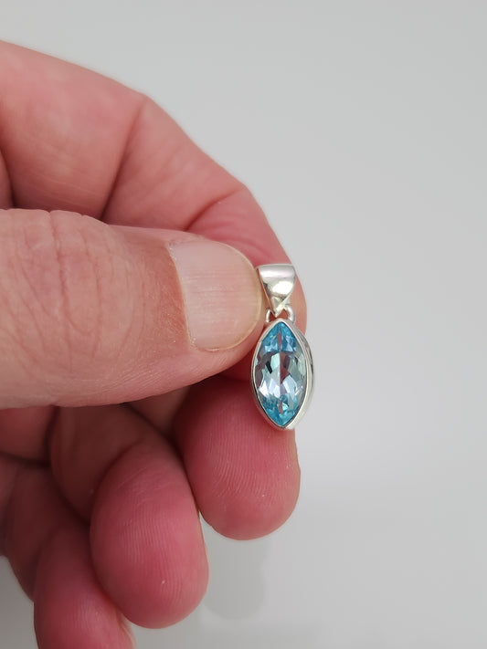 Blue Topaz Marquise Pendant