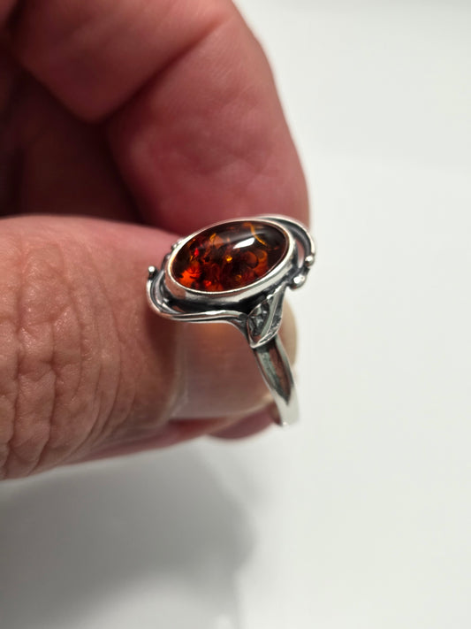 Amber Ring sz 8