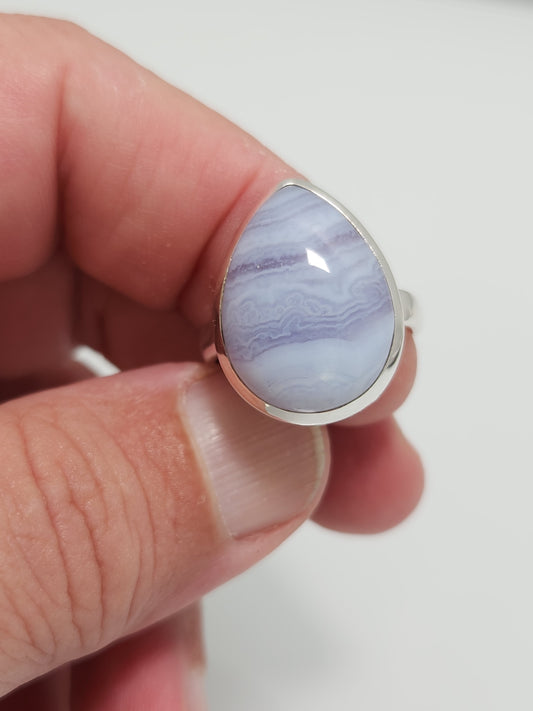 Blue Lace Agate Ring sz 10