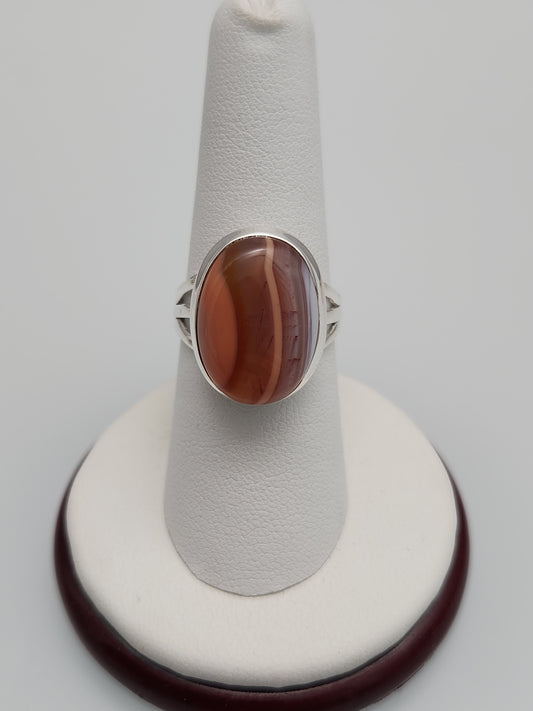 Lake Superior Agate Ring sz  8