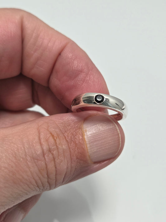 Black Onyx Band Ring sz 6