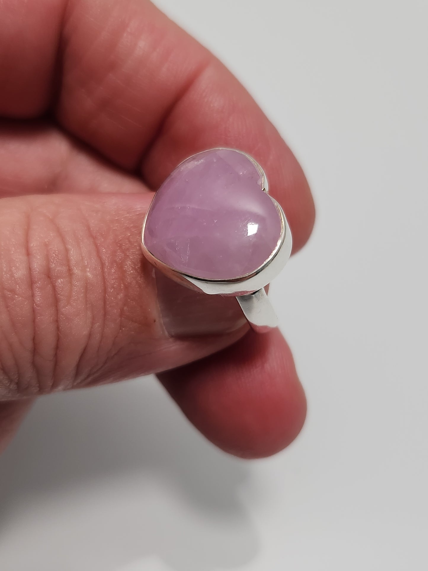 Kunzite Heart Ring sz 7