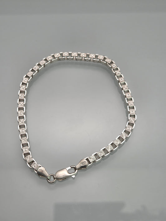 4.5mm Diamond Cut Box Link Bracelet 9"