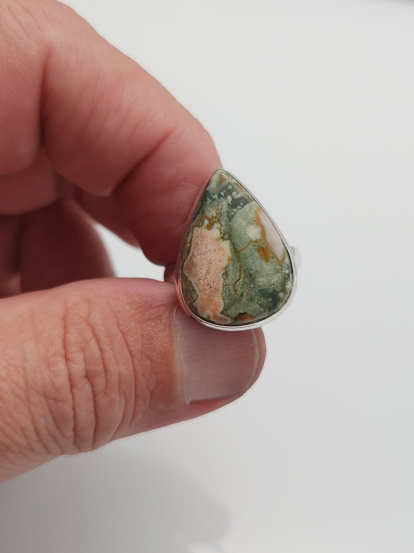 Rainforest Rhyolite Ring sz 10