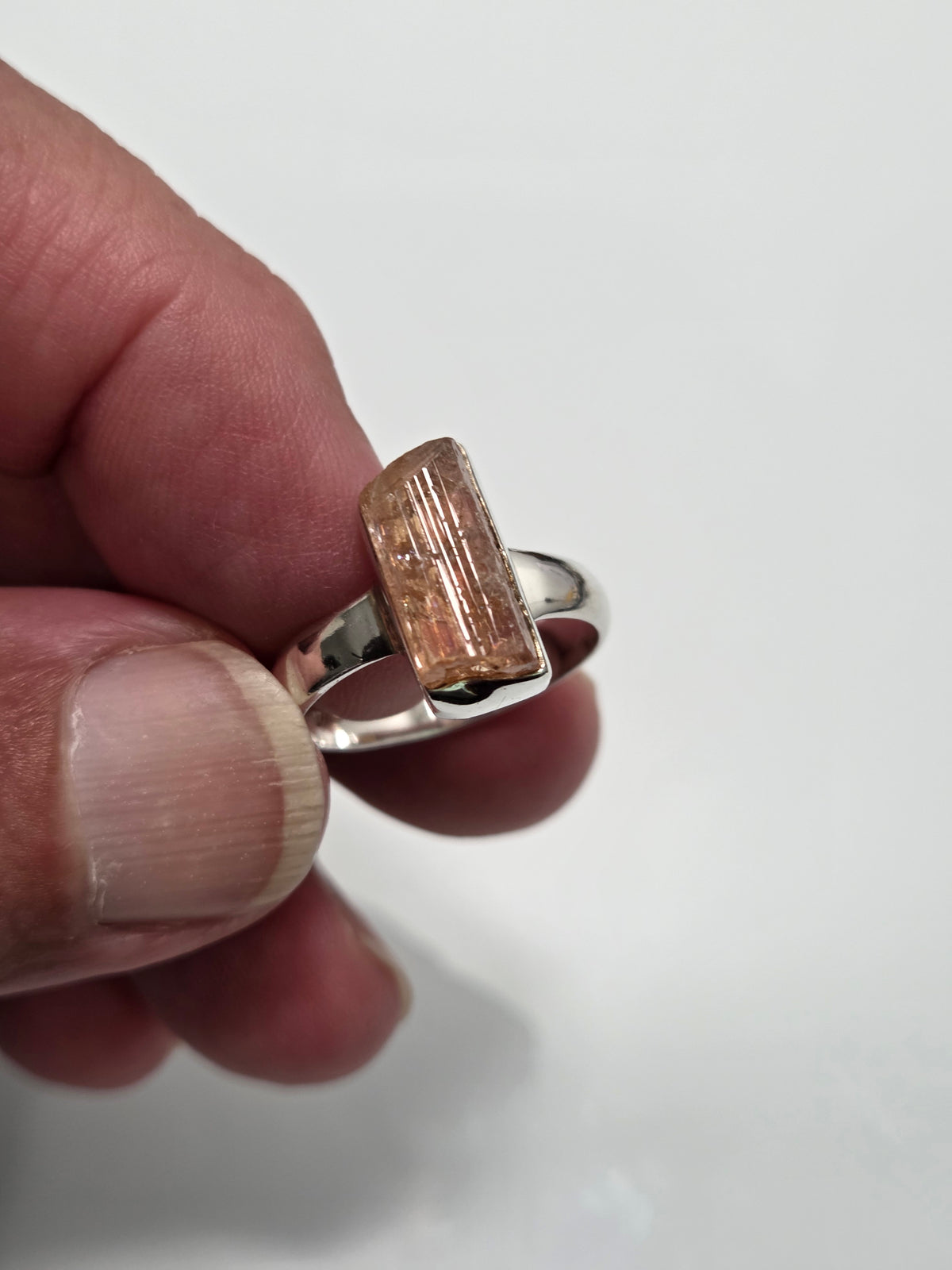 Raw Topaz Crystal Ring sz 8.5